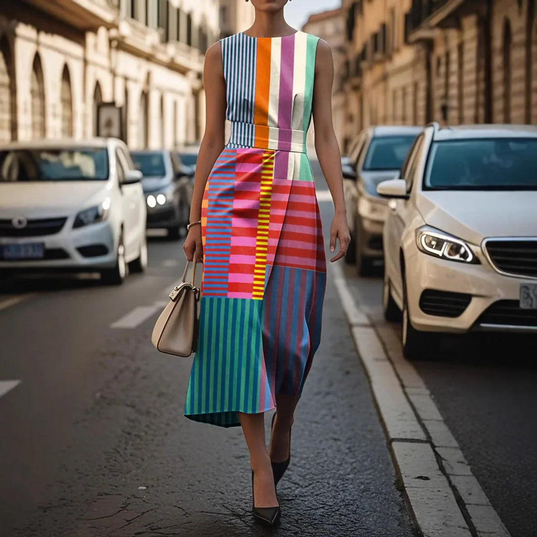 Cali - Vestido Elegante de Rayas
