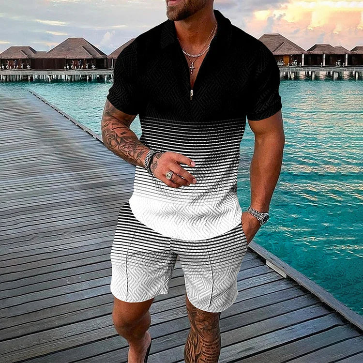 Camisola pólo e calções Escuridão Co-Ord