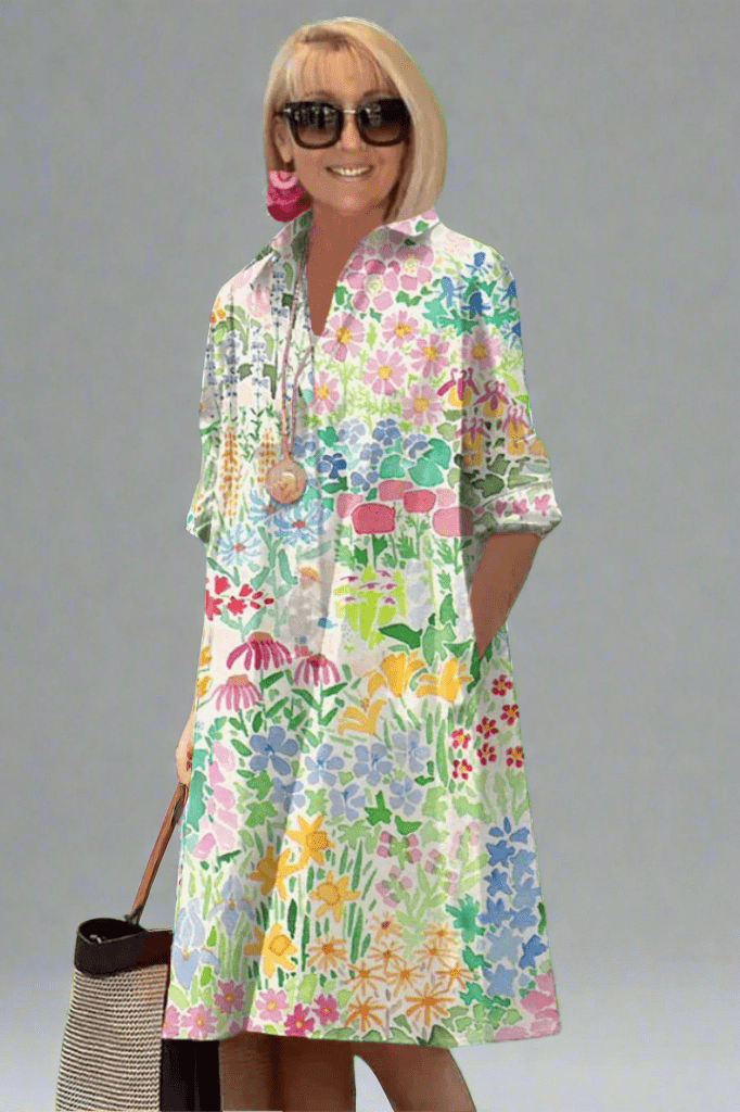 Nadine | Vestido de Verão Luxuoso com Flores para um Estilo Sem Esforço
