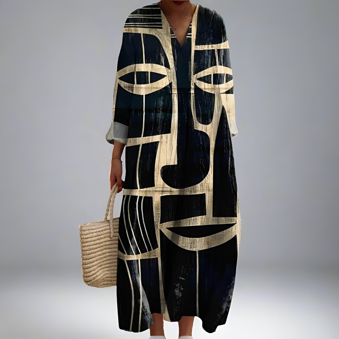 Liva — Vestido Geométrico Elegante