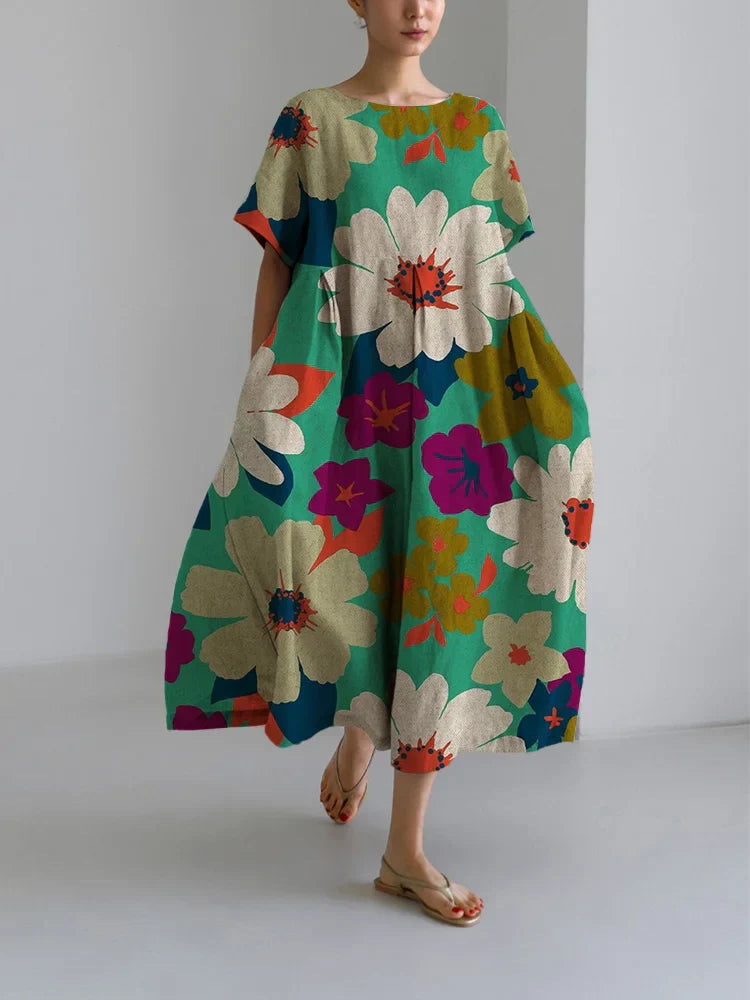 Vittoria | Vestido midi floral com estilo arrojado e conforto leve para dias animados