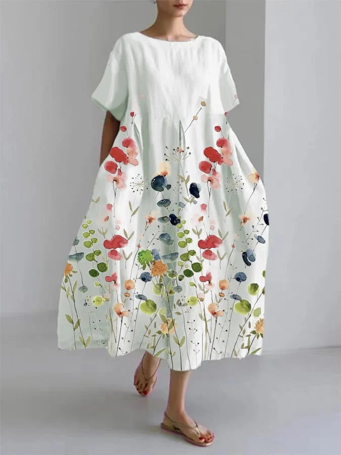 Liliana | Vestido comprido casual com liberdade de movimentos e estilo floral para os dias de verão