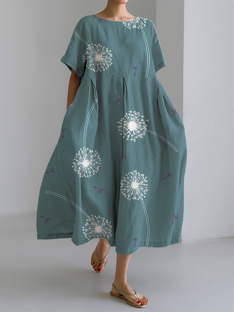Gabriella | Vestido Maxi de verão com Conforto Total e Estampado Dandelion
