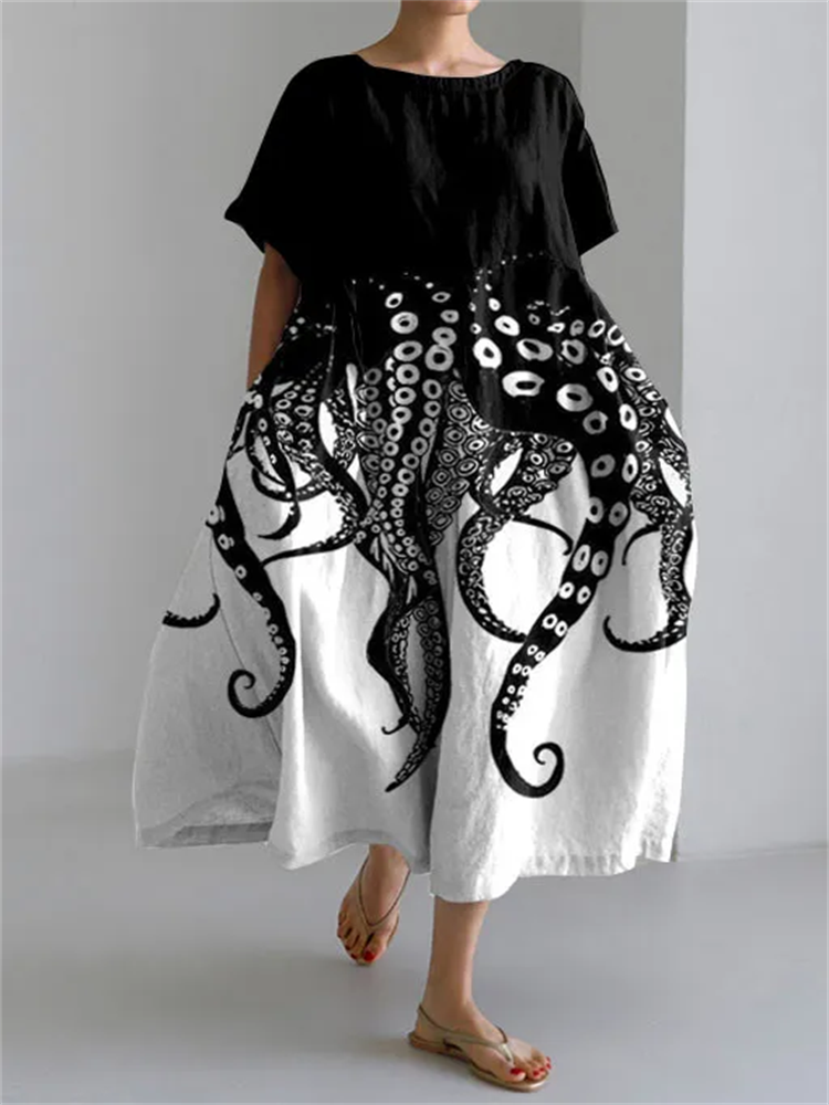 Rafaela | Vestido de verão Artístico com Liberdade de Movimento e Estilo Único para Dias Informais