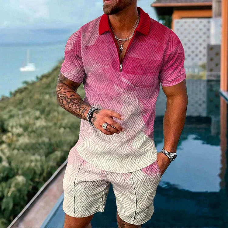 Camisola pólo e calções cor-de-rosa Solstice Co-Ord