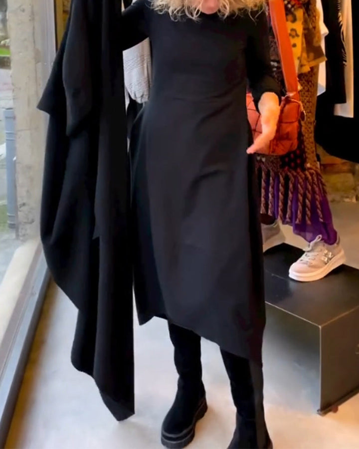 Clara Vestido Midi Outono com Bolsos