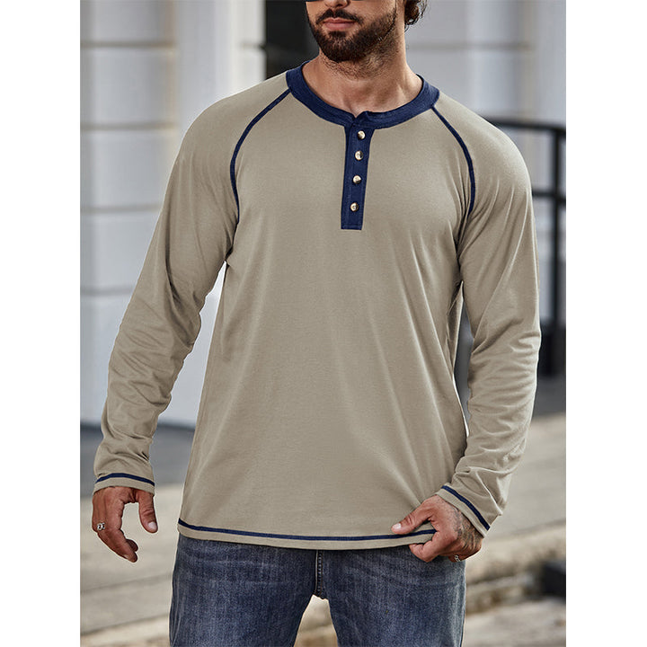 Camisa de algodão Henley
