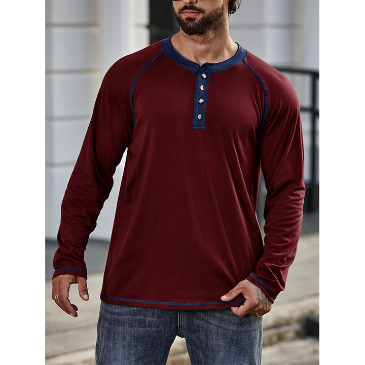 Camisa de algodão Henley