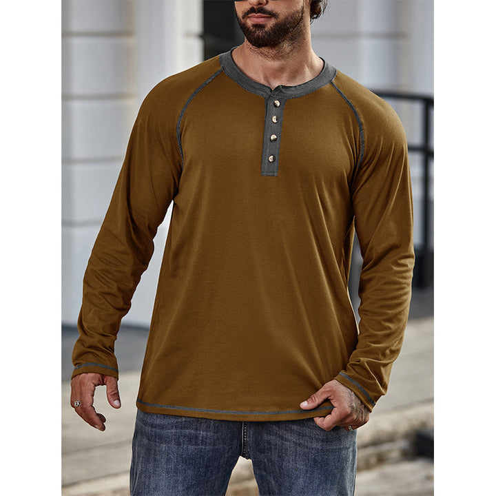 Camisa de algodão Henley