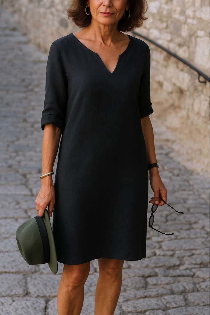Lea – Vestido Elegante com Decote em V