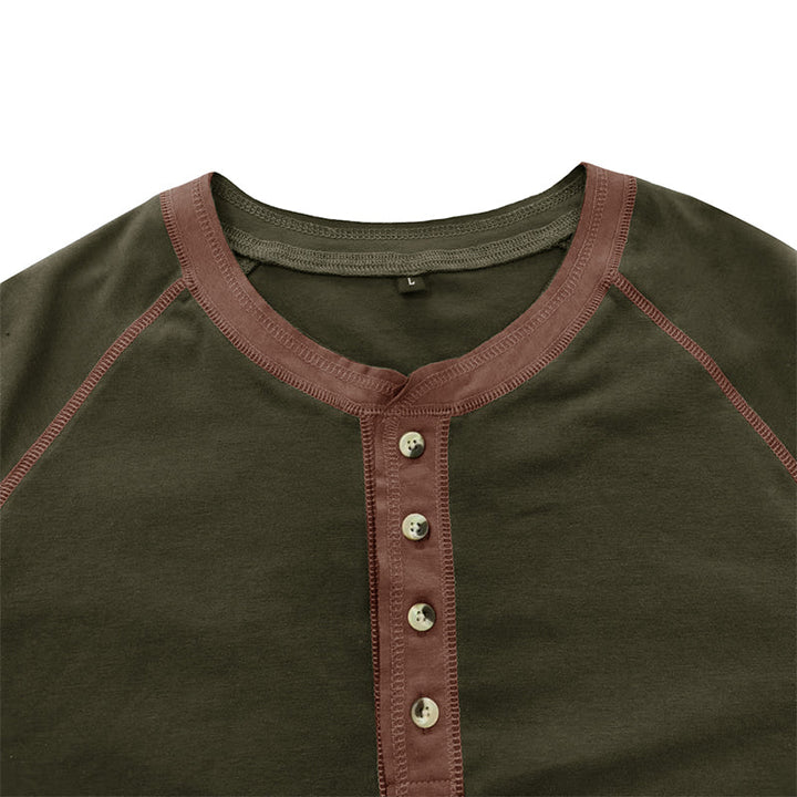 Camisa de algodão Henley