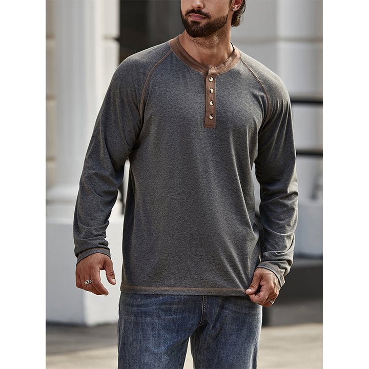 Camisa de algodão Henley