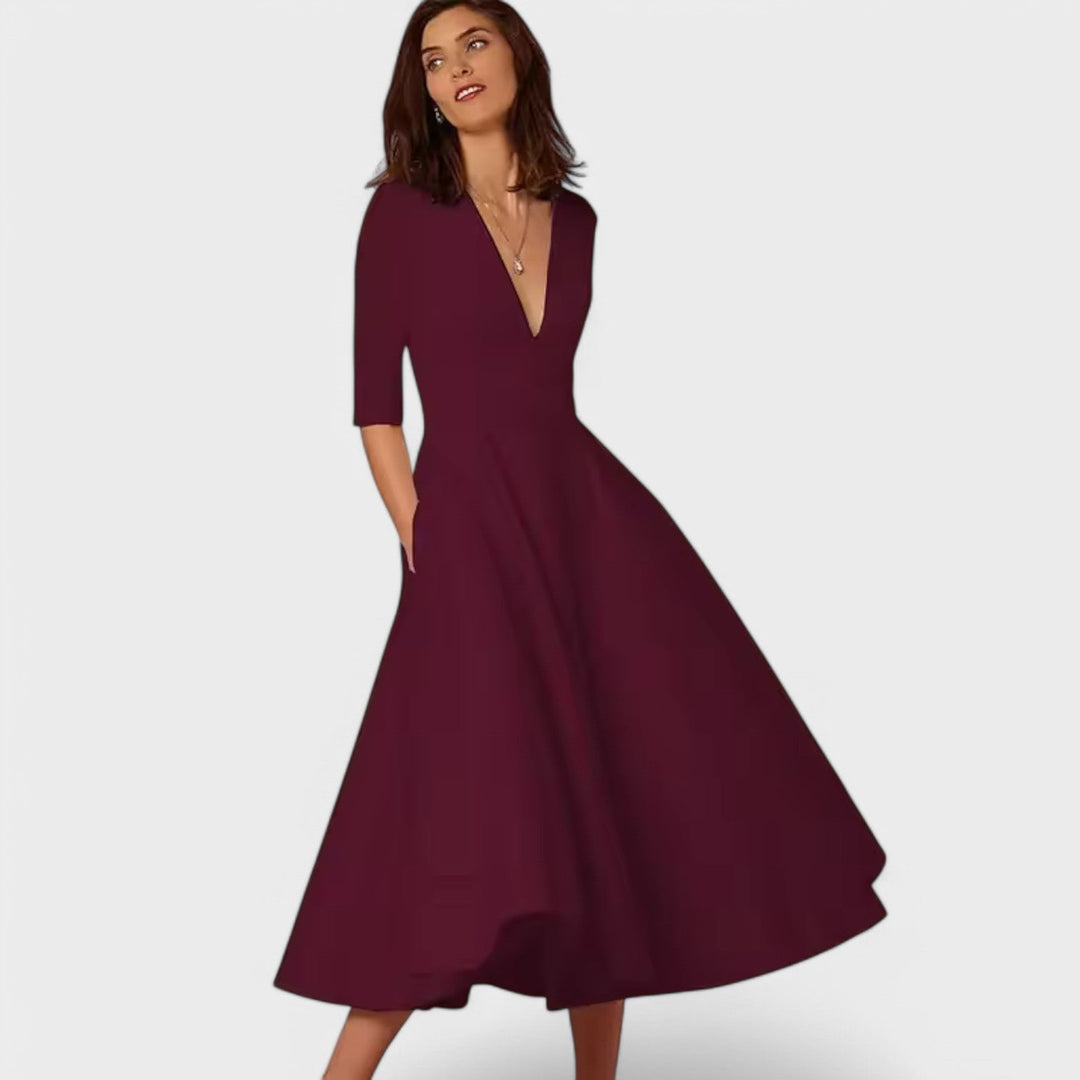 Helena - Vestido elegante com decote em V