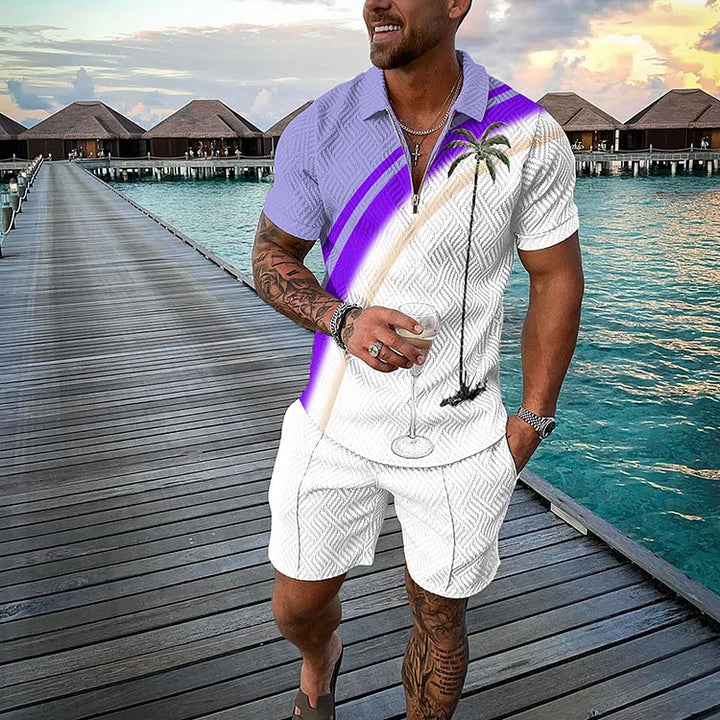 Camisa pólo e calções Tropicana Co-Ord
