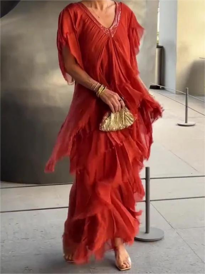 Vestido Serengeti: Elegância Moderna fundida com Riquezas Ancestrais