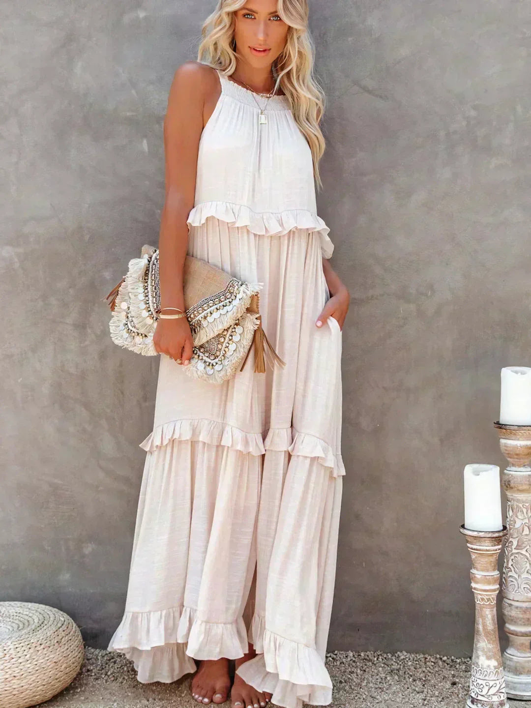 Madeline - Vestido Elegante com Folhos