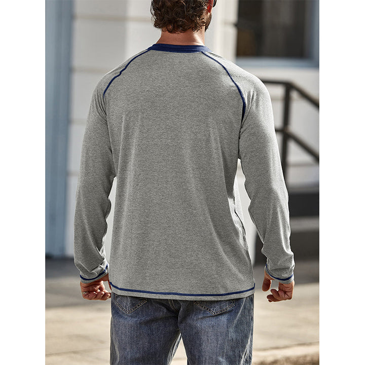 Camisa de algodão Henley