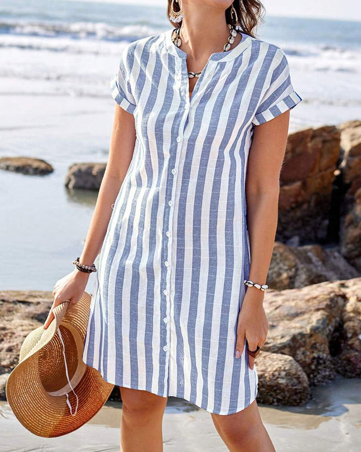 Fernanda – Camisa Vestido Listrada Elegante