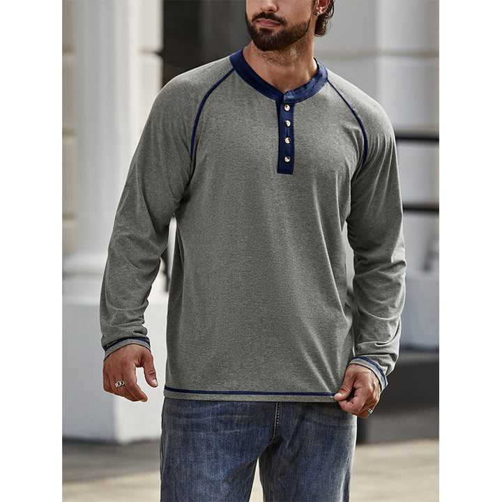 Camisa de algodão Henley