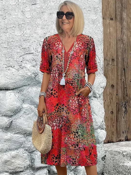 Harper | Vestido Vibrante de Comprimento Médio