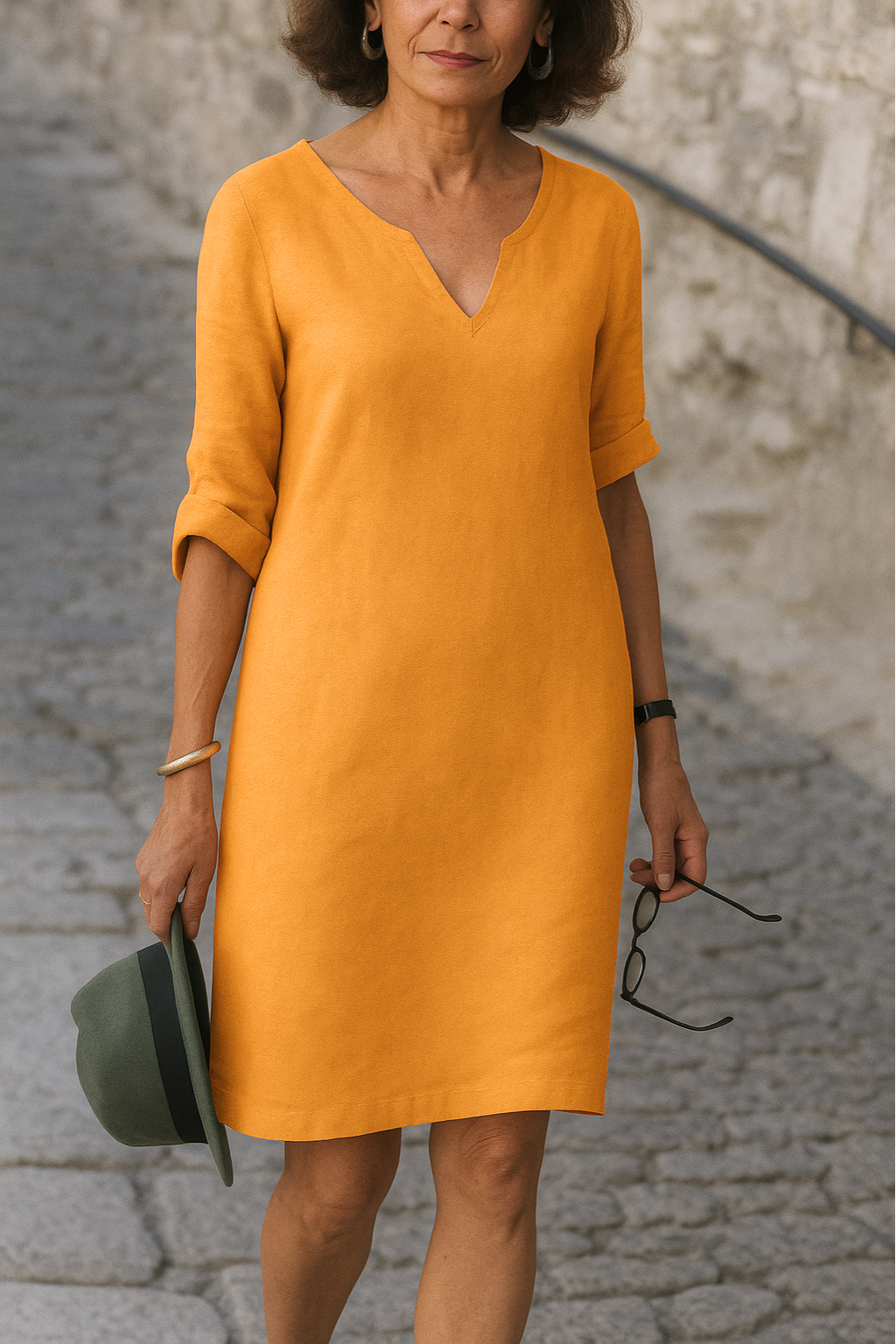 Lea – Vestido Elegante com Decote em V
