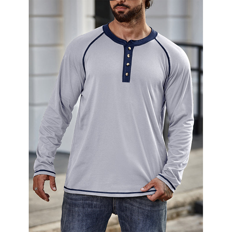 Camisa de algodão Henley