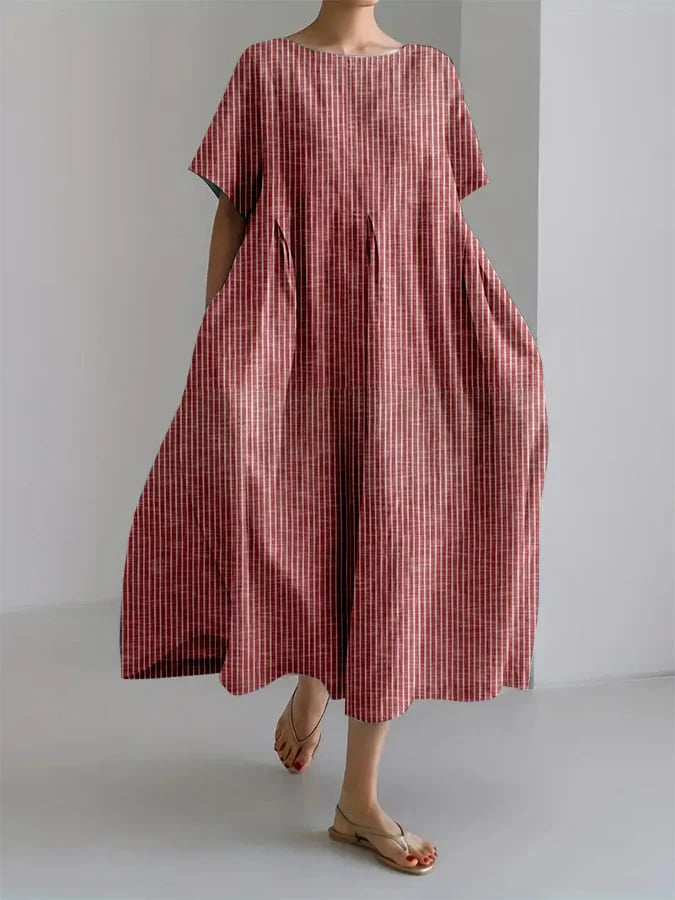 Bianca | Vestido comprido casual com corte descontraído e estilo retro para todos os dias