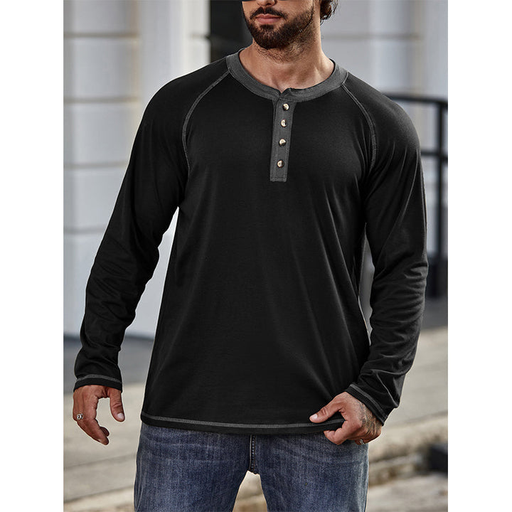 Camisa de algodão Henley