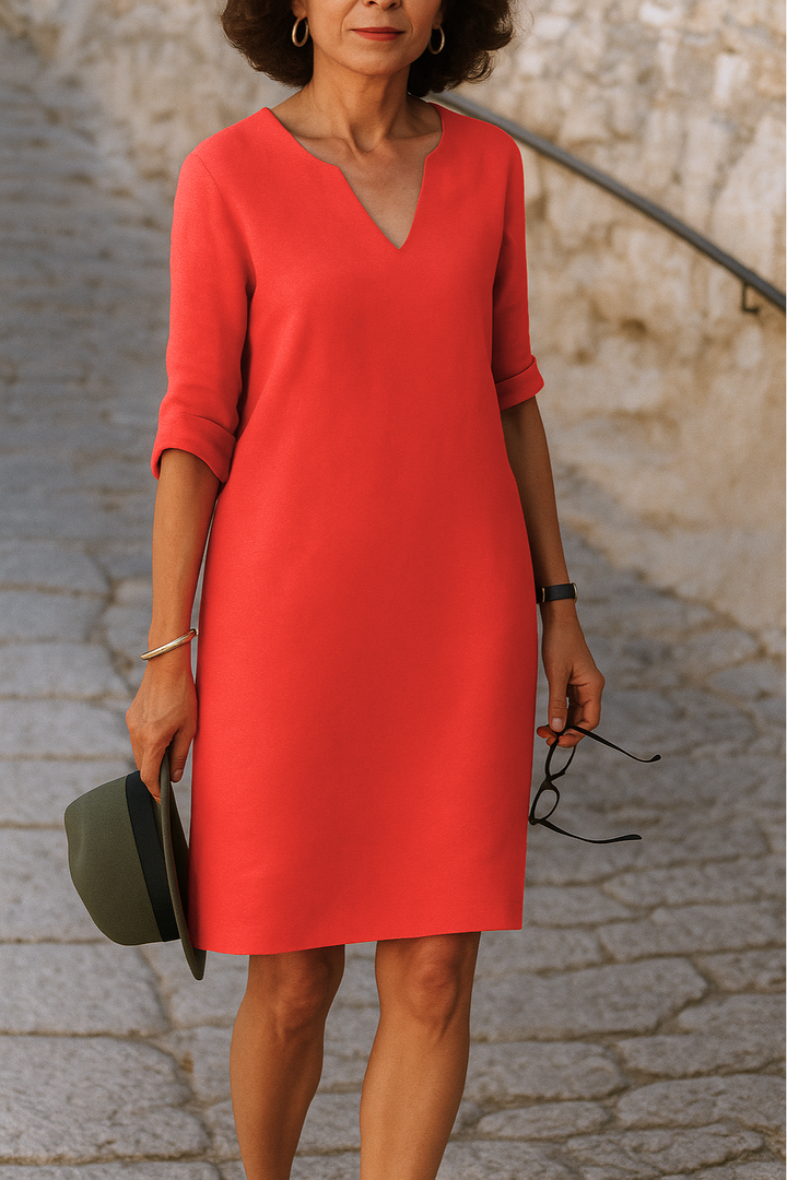Lea – Vestido Elegante com Decote em V
