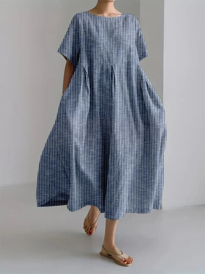 Bianca | Vestido comprido casual com corte descontraído e estilo retro para todos os dias