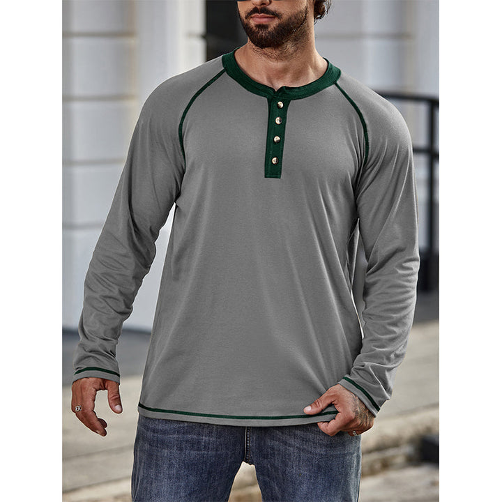 Camisa de algodão Henley