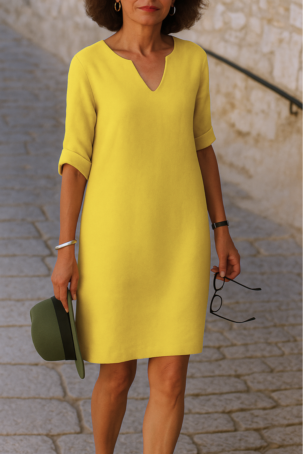 Lea – Vestido Elegante com Decote em V