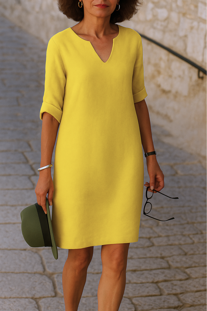 Lea – Vestido Elegante com Decote em V