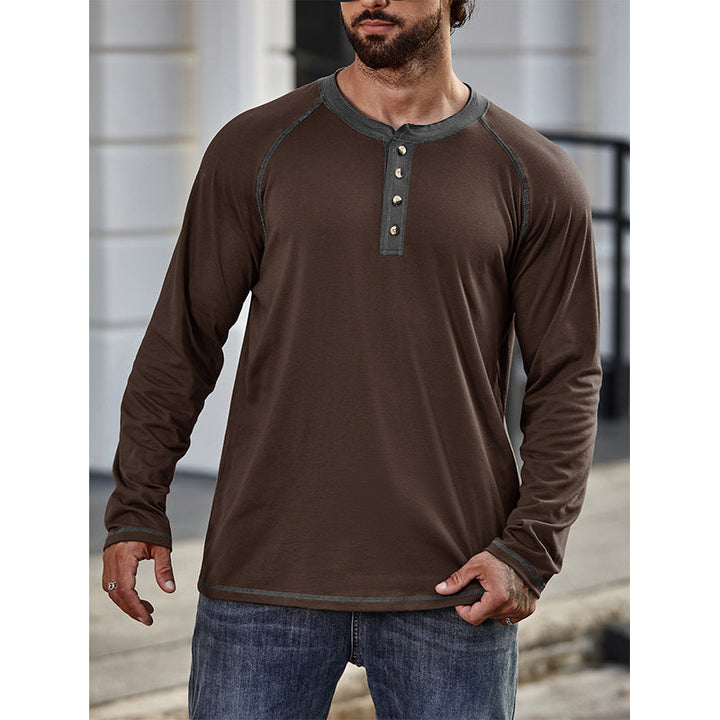 Camisa de algodão Henley
