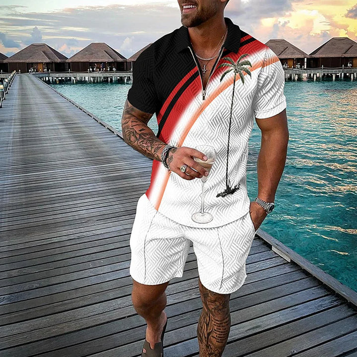Camisa pólo e calções Tropicana Co-Ord
