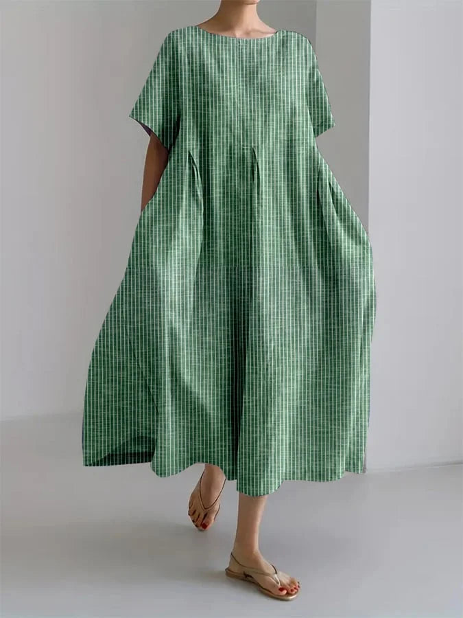 Bianca | Vestido comprido casual com corte descontraído e estilo retro para todos os dias