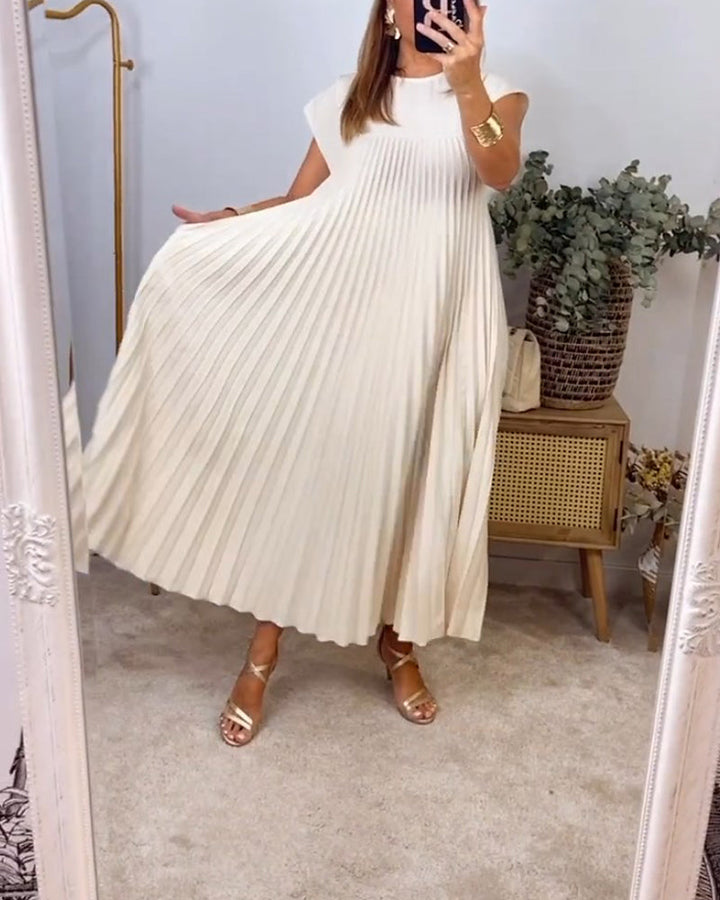 Amelia - Sem mangas com pregas Vestido
