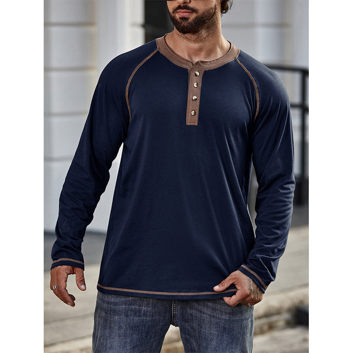 Camisa de algodão Henley