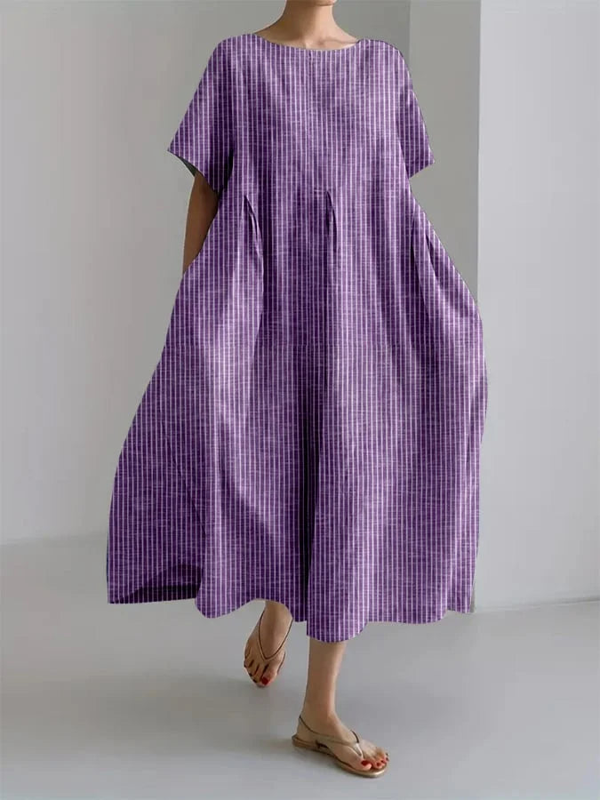 Bianca | Vestido comprido casual com corte descontraído e estilo retro para todos os dias