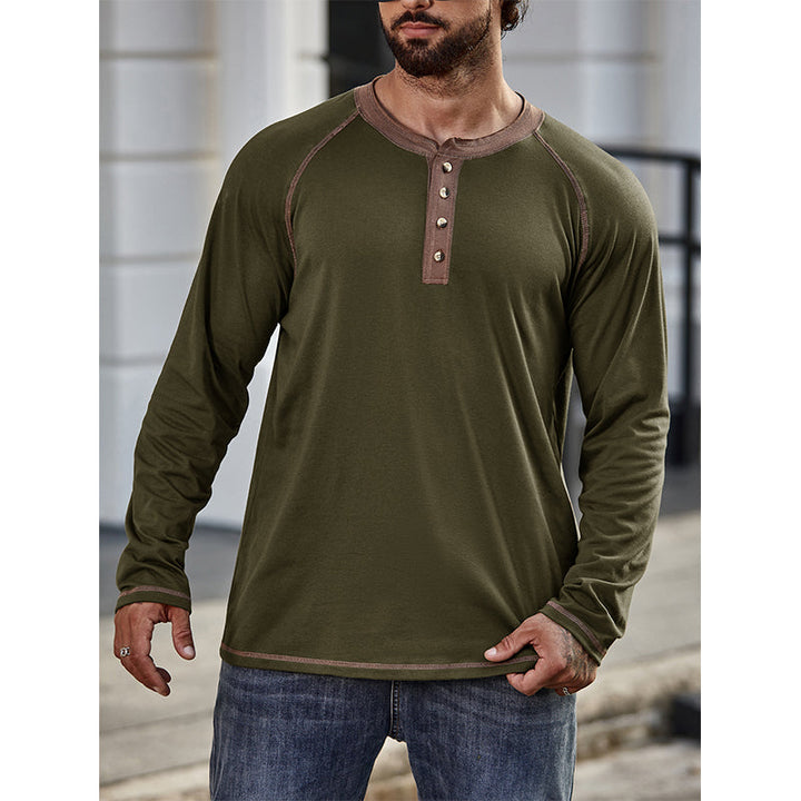 Camisa de algodão Henley