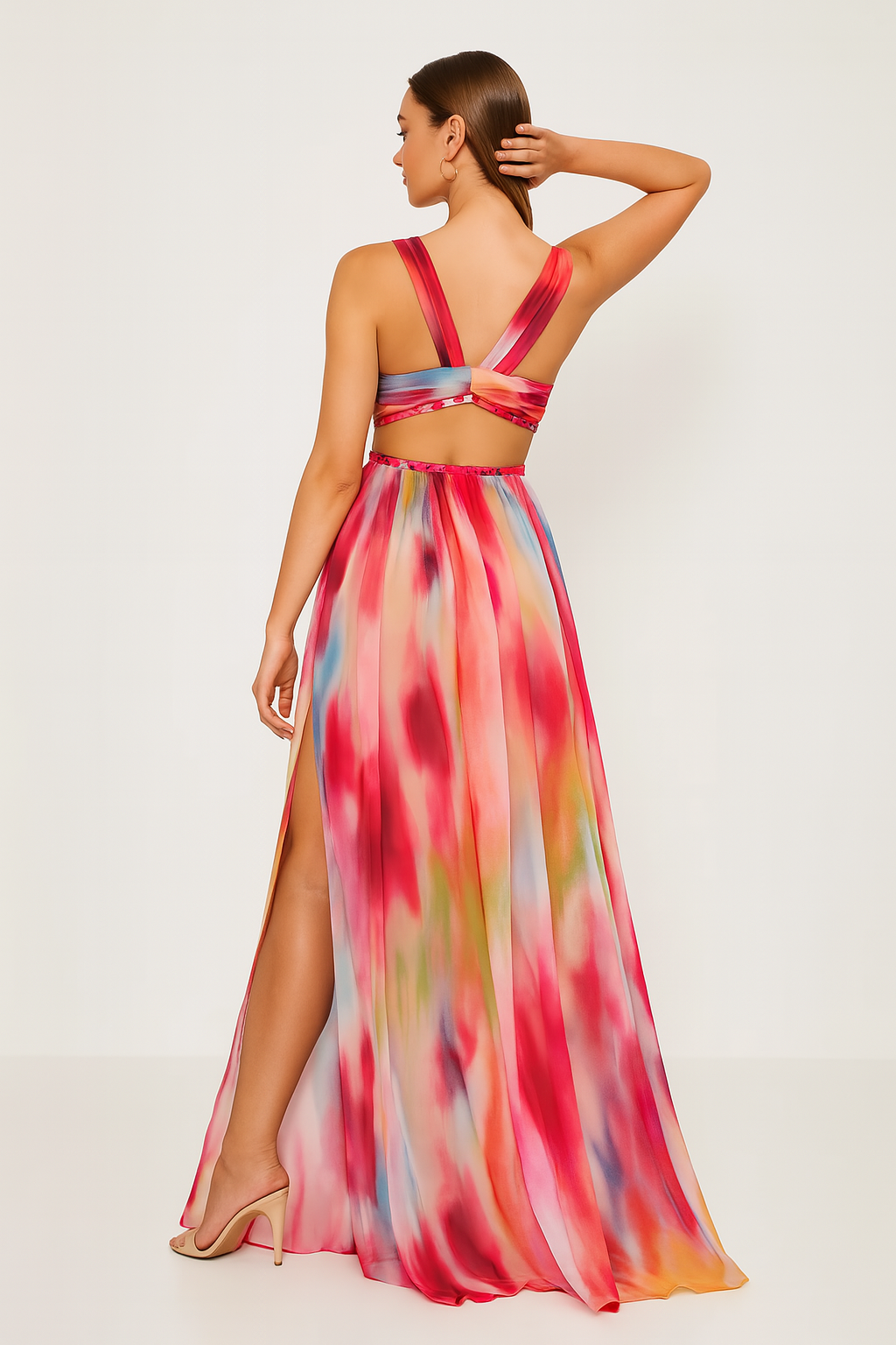 Bella - Vestido Maxi Colorido e Estiloso