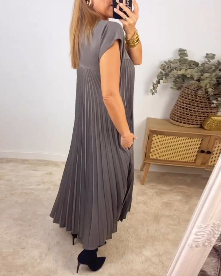 Amelia - Sem mangas com pregas Vestido