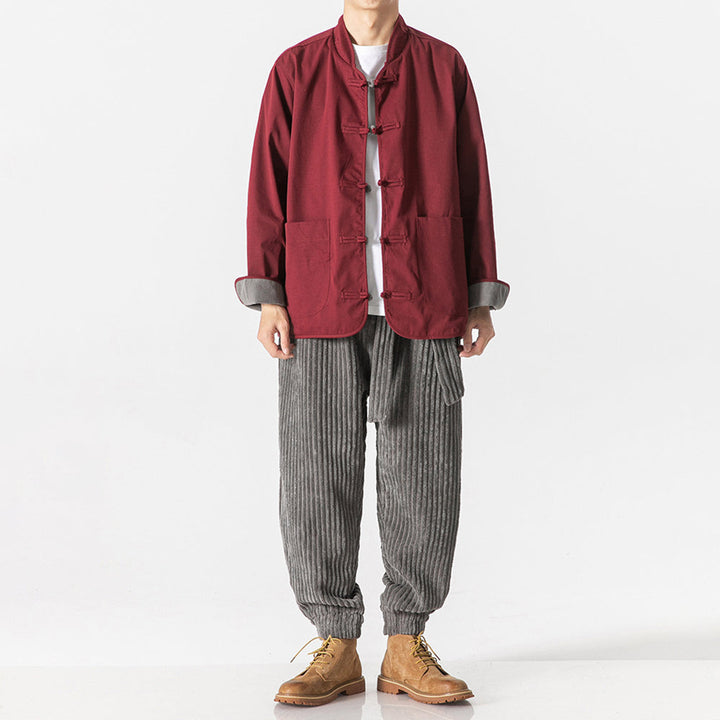Keisuke - Calças de veludo camel