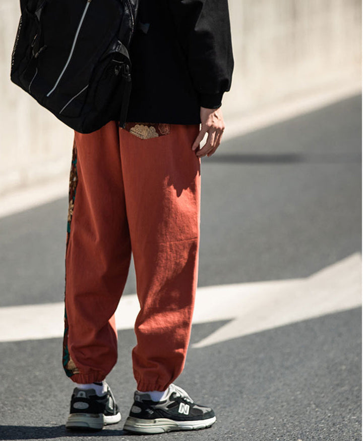 Suzu - calças japonesas confortáveis Vermelho