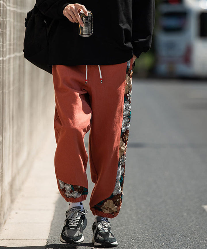 Suzu - calças japonesas confortáveis Vermelho