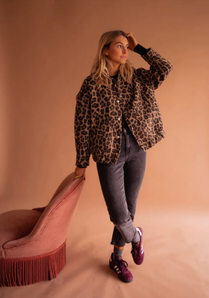 Verna - Casaco de bombardeiro leopardo