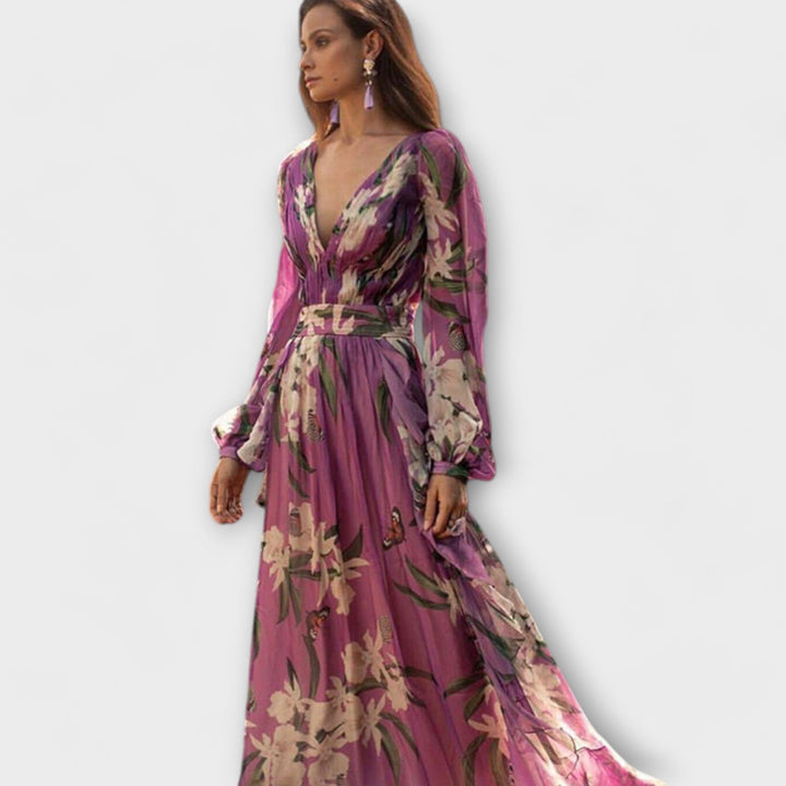 Cláudia - Vestido maxi elegante de alta qualidade