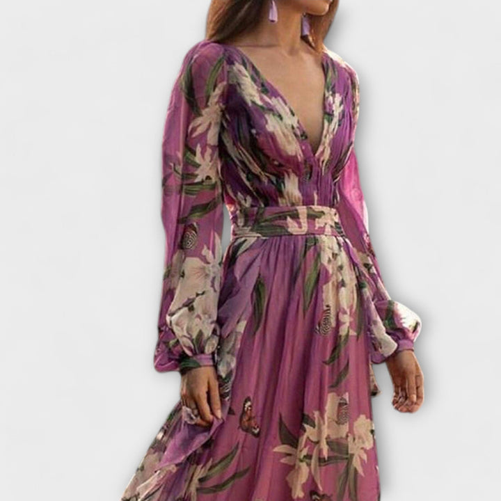 Cláudia - Vestido maxi elegante de alta qualidade