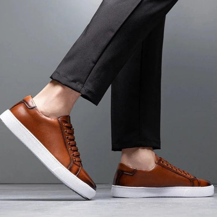 Troy - Tênis de couro masculino