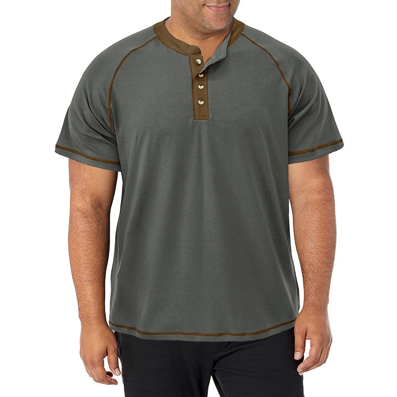 Camisa de manga curta em algodão macio em tamanho grande